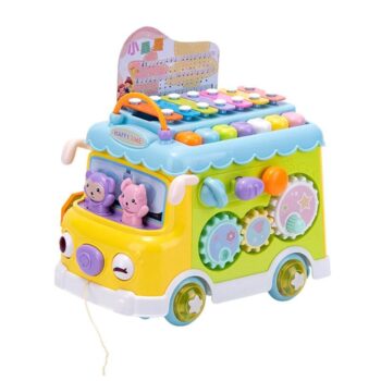 اتوبوس-مدرسه-آموزشی-موزیکال-سوببر-YL1033A-رنگارنگ-با-حروف-اشکال-و-دکمه-های-موزیکال