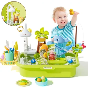 اسباب بازی سینک ظرفشویی همراه با قلاب ماهیگیری 39 قطعه مدل 810 Vegetable Washing Basin