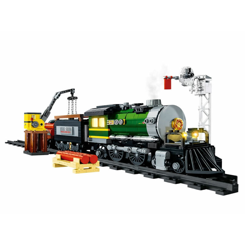 لگو قطار دودزا مدل Steam Train 876 قطعه، همراه با ریل و قابلیت دودزا و چراغدار - Image 3